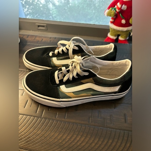 Vans Old Skool Black Green Camo Low Suede Canvas Classic Shoes size women’s 9 - Picture 4 of 5